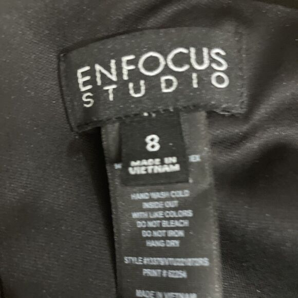 Enfocus Studio Dress Size 8  Yellow Black Red Checkered Print Sleeveless Casual - Picture 8 of 10